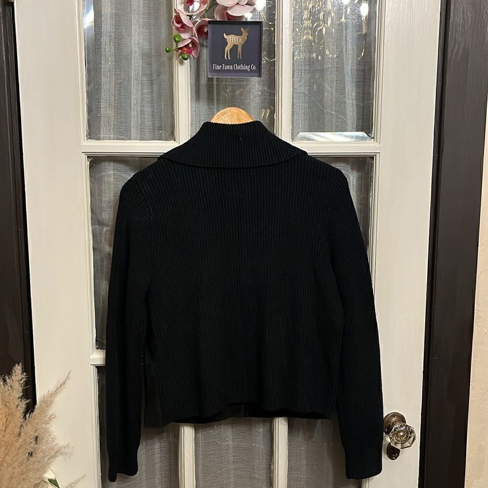 Anne Klein Leather And Knit Jacket/ Cardigan - Picture 10 of 15